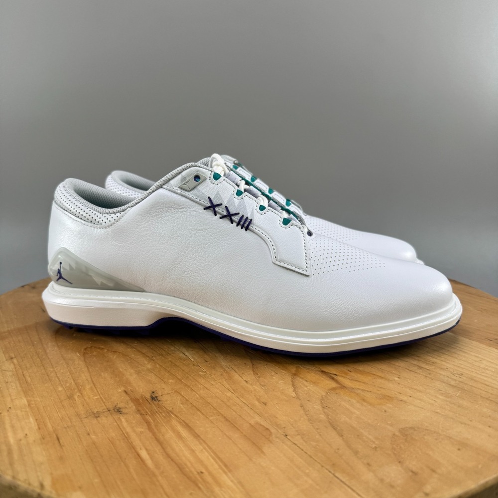 Nike Air Jordan ADG 5 Mens Size 11 Wide Golf Shoes White Grape FQ7874-100‎ NEW